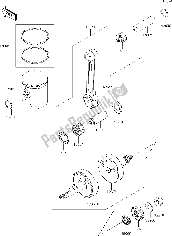 Tutte le parti per il 4 Crankshaft/piston(s) del Kawasaki KX 65 2017