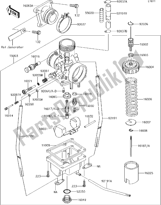 Tutte le parti per il 12-1carburetor del Kawasaki KX 65 2018