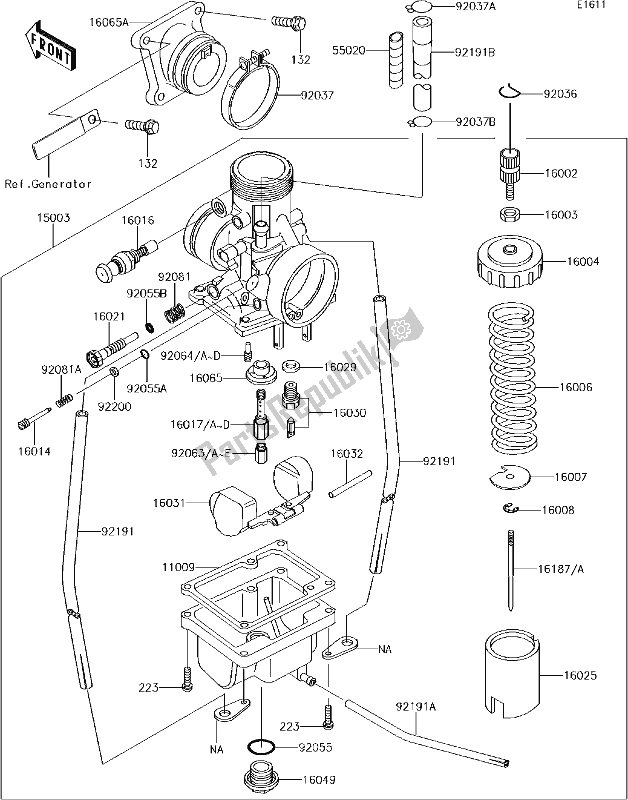 Todas as partes de 12 Carburetor do Kawasaki KX 65 2018