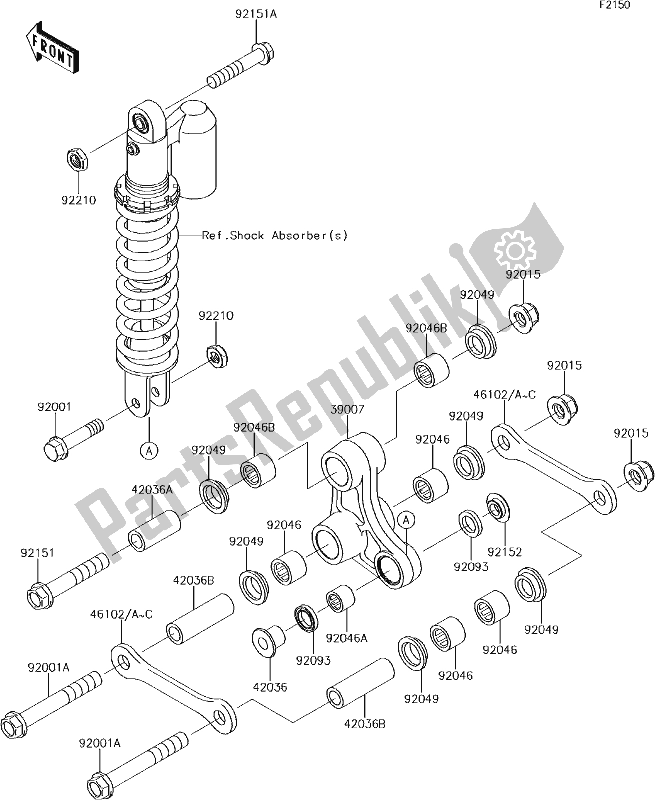 All parts for the 19 Suspension of the Kawasaki KX 65 2018