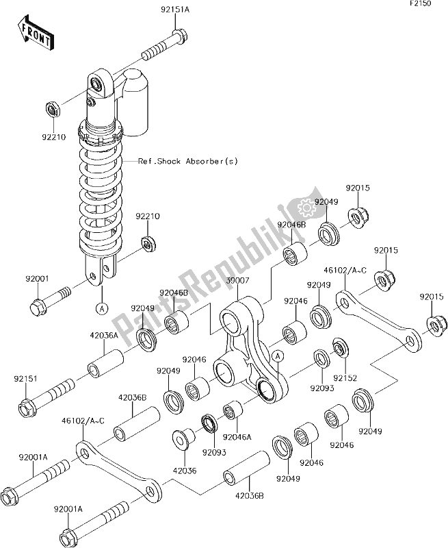 All parts for the 19 Suspension of the Kawasaki KX 65 2018