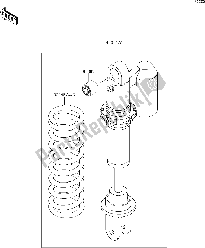 Alle onderdelen voor de 27 Shock Absorber(s) van de Kawasaki KX 65 2018