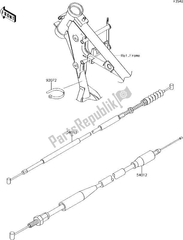 All parts for the 36 Cables of the Kawasaki KX 65 2018