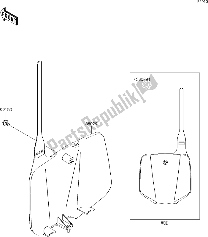 All parts for the 43 Accessory of the Kawasaki KX 65 2018