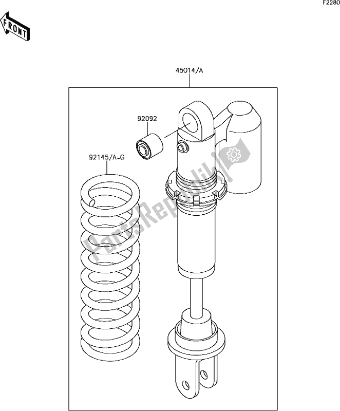 Tutte le parti per il 27 Shock Absorber(s) del Kawasaki KX 65 2019