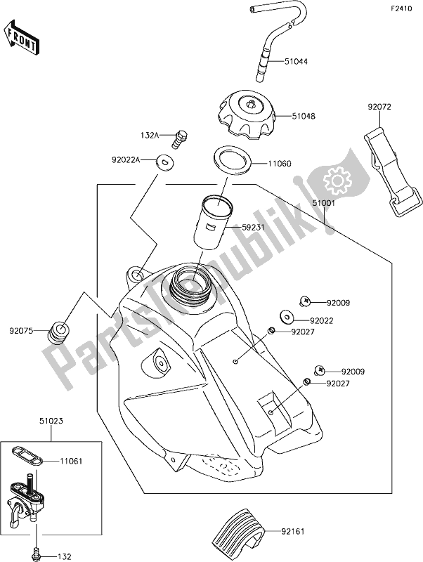 Alle onderdelen voor de 34 Fuel Tank van de Kawasaki KX 65 2019