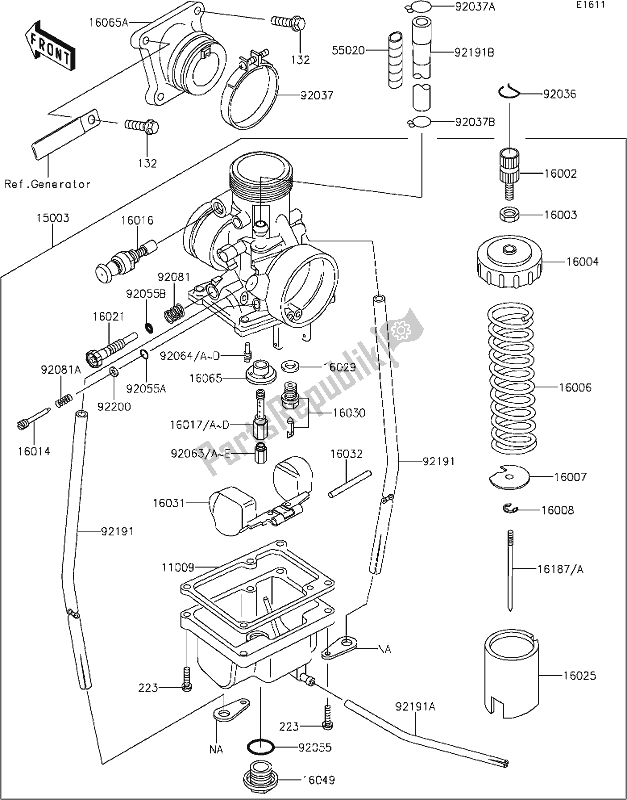 Todas las partes para 12-1carburetor de Kawasaki KX 65 2020