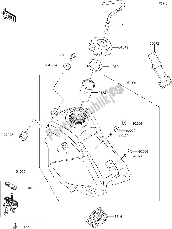 Alle onderdelen voor de 34 Fuel Tank van de Kawasaki KX 65 2020