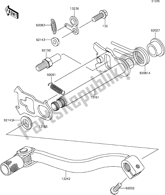 Alle onderdelen voor de B-11gear Change Mechanism van de Kawasaki KX 85 2017