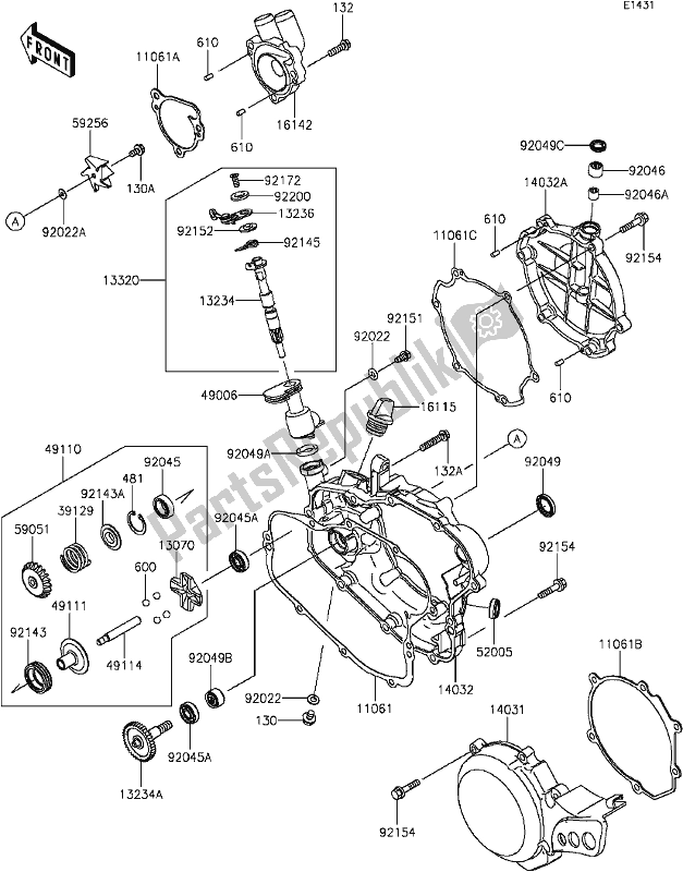 Tutte le parti per il B-13engine Cover(s)(1/2) del Kawasaki KX 85 2017