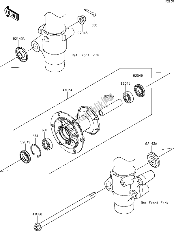 Tutte le parti per il D-11front Hub del Kawasaki KX 85 2017