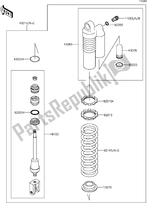 Toutes les pièces pour le D-14shock Absorber(s) du Kawasaki KX 85 2017