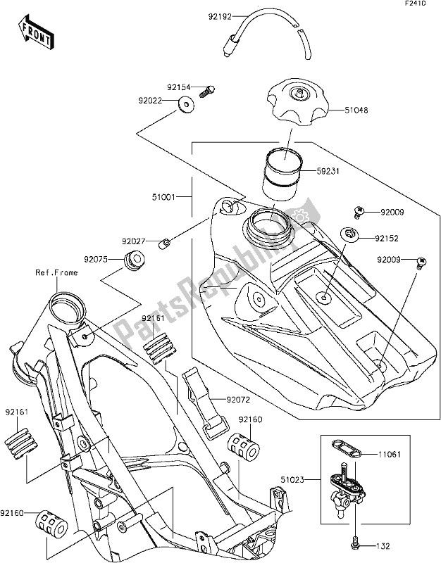 Tutte le parti per il E-10fuel Tank del Kawasaki KX 85 2017