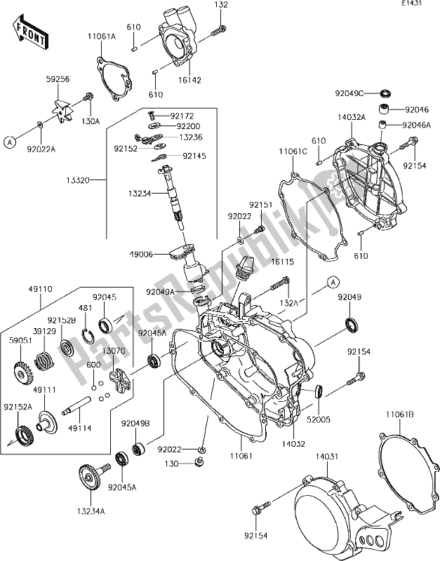 All parts for the 11 Engine Cover(s) of the Kawasaki KX 85 2019