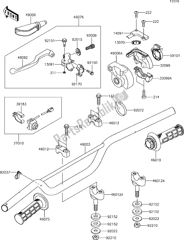 Toutes les pièces pour le 32 Handlebar du Kawasaki KX 85 2019