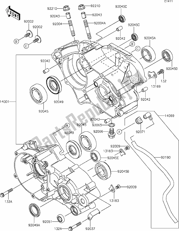 Toutes les pièces pour le 10 Crankcase du Kawasaki KX 85 2020