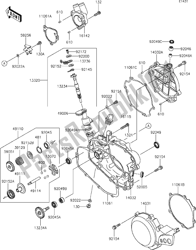 All parts for the 11-1engine Cover(s) of the Kawasaki KX 85 2020