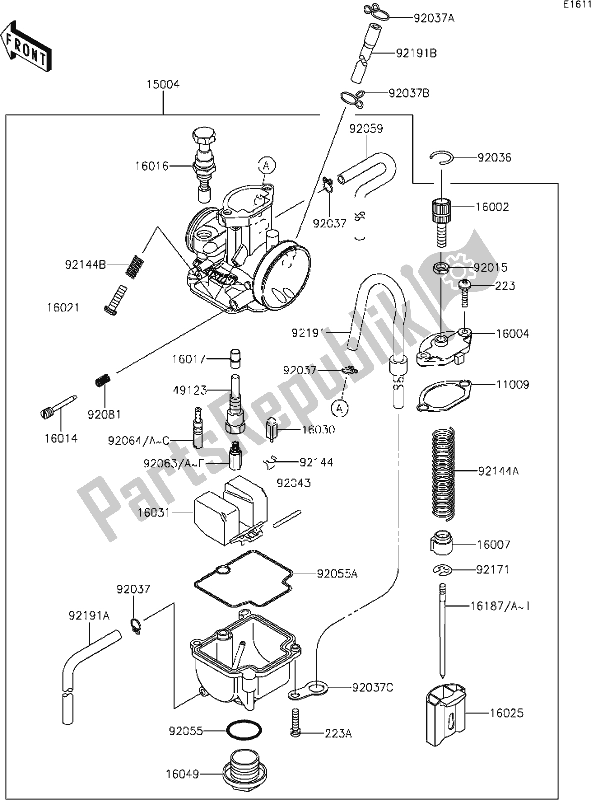 All parts for the 12-1carburetor of the Kawasaki KX 85 2020