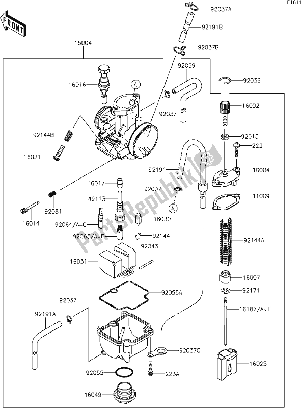 Alle onderdelen voor de 12 Carburetor van de Kawasaki KX 85 2020