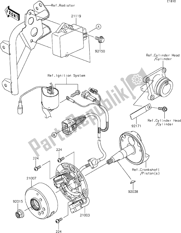 All parts for the 13 Generator of the Kawasaki KX 85 2020