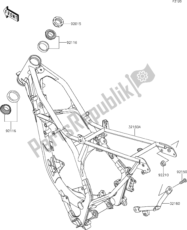 Todas las partes para 16 Frame de Kawasaki KX 85 2020