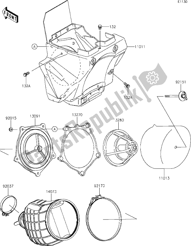 All parts for the 2 Air Cleaner of the Kawasaki KX 85 2020