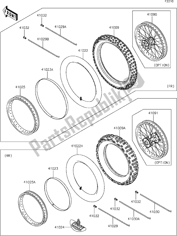 All parts for the 23 Tires of the Kawasaki KX 85 2020