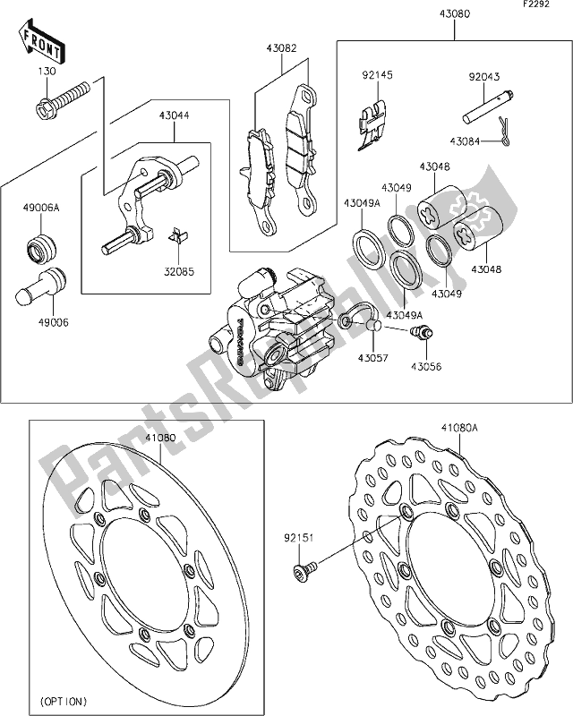 Todas las partes para 29 Front Brake de Kawasaki KX 85 2020