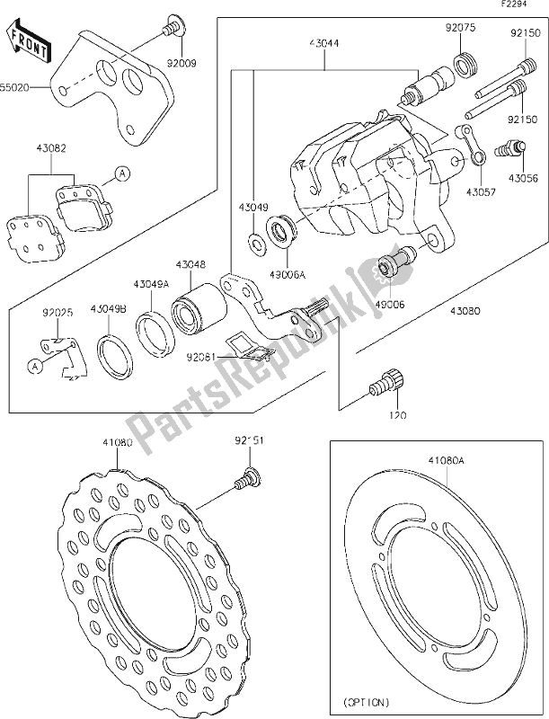 All parts for the 31 Rear Brake of the Kawasaki KX 85 2020