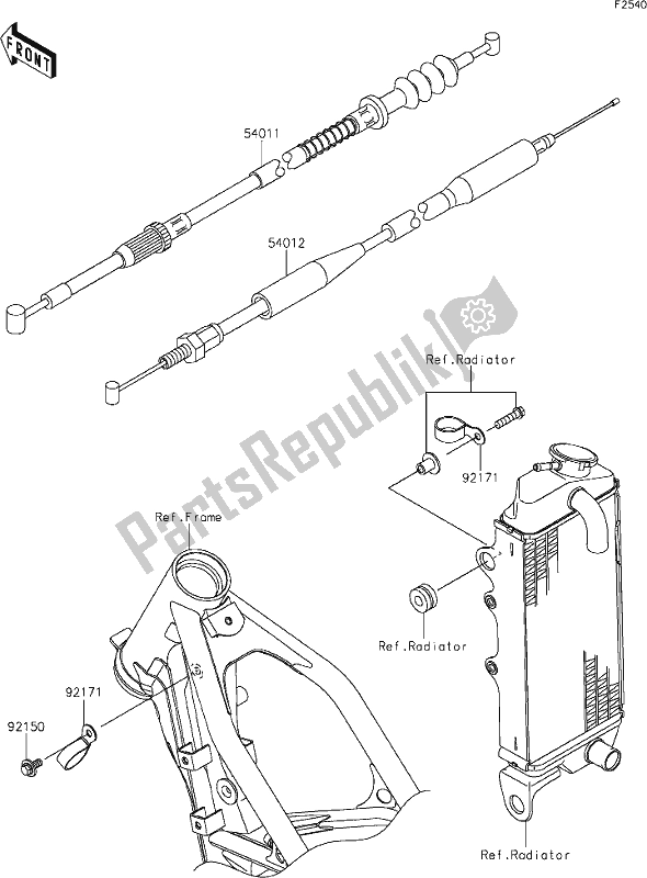 All parts for the 36 Cables of the Kawasaki KX 85 2020