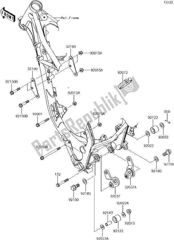 Todas las partes para 17 Engine Mount de Kawasaki KX 85 BIG Wheel 2017