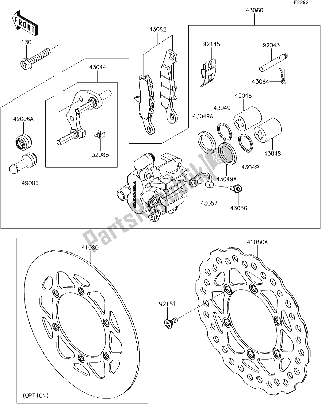 Todas las partes para 29 Front Brake de Kawasaki KX 85 BIG Wheel 2017