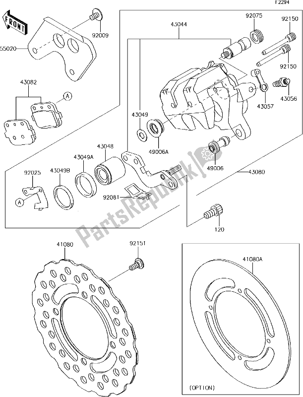 Alle onderdelen voor de 31 Rear Brake van de Kawasaki KX 85 BIG Wheel 2017