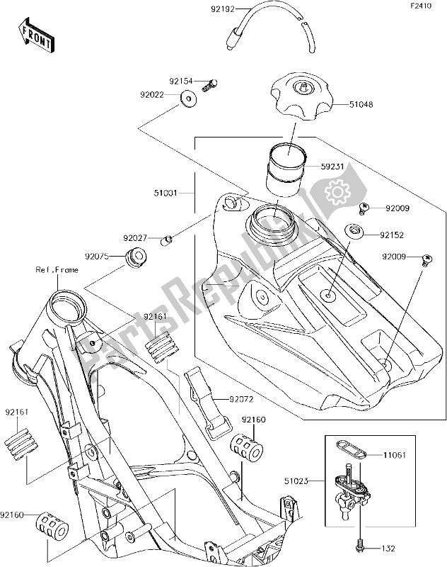 Alle onderdelen voor de 34 Fuel Tank van de Kawasaki KX 85 BIG Wheel 2017