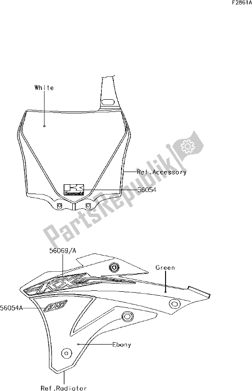 Alle onderdelen voor de 41 Decals(dff) van de Kawasaki KX 85 BIG Wheel 2017