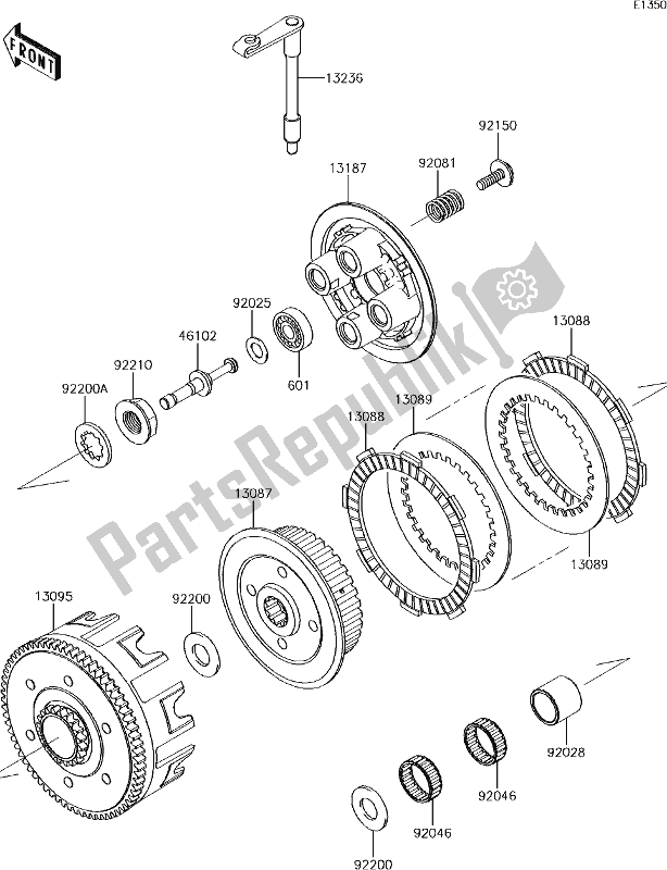 Todas las partes para 6 Clutch de Kawasaki KX 85 BIG Wheel 2017