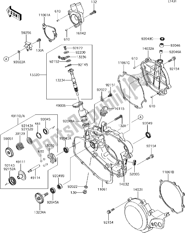 All parts for the 11 Engine Cover(s) of the Kawasaki KX 85 BIG Wheel 2018