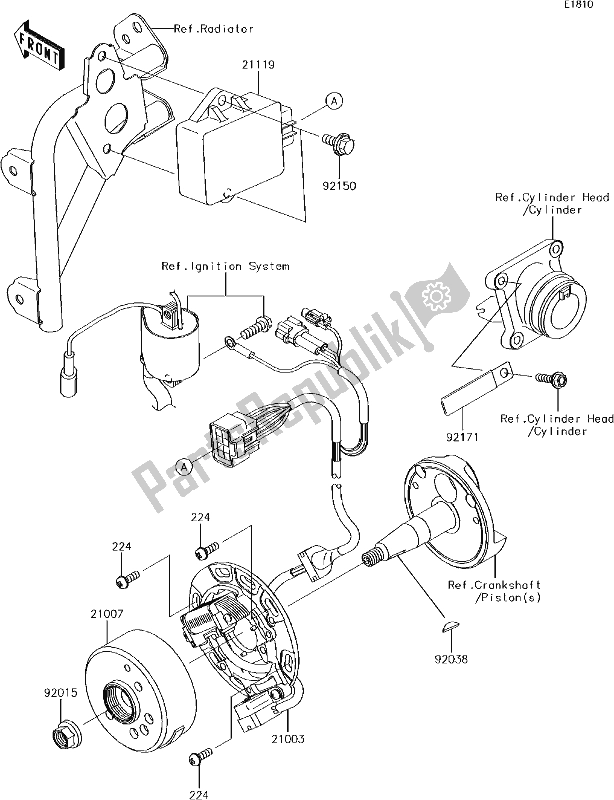 All parts for the 13 Generator of the Kawasaki KX 85 BIG Wheel 2018