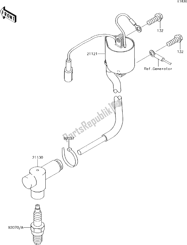 All parts for the 14 Ignition System of the Kawasaki KX 85 BIG Wheel 2018