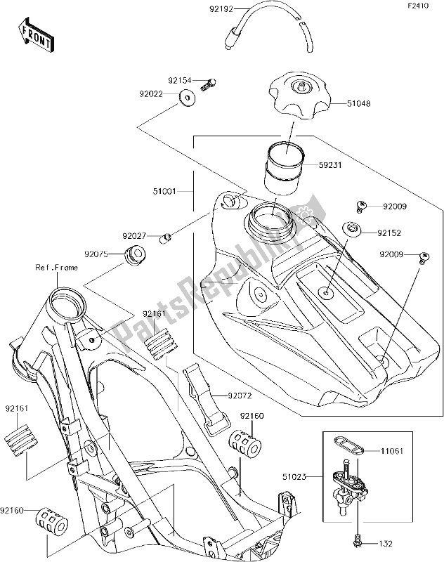 Alle onderdelen voor de 34 Fuel Tank van de Kawasaki KX 85 BIG Wheel 2018