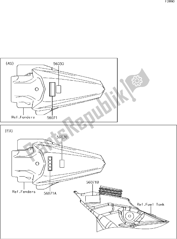 Alle onderdelen voor de 39 Labels van de Kawasaki KX 85 BIG Wheel 2018
