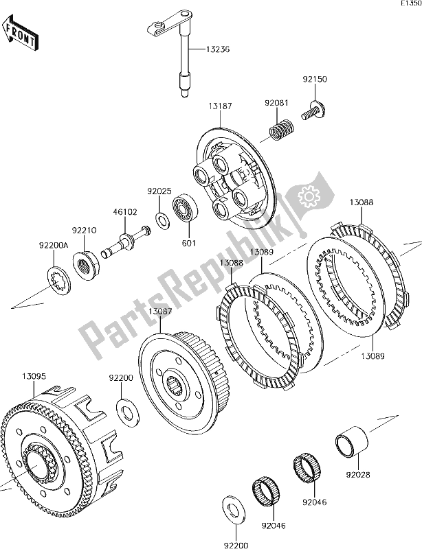 All parts for the 6 Clutch of the Kawasaki KX 85 BIG Wheel 2018