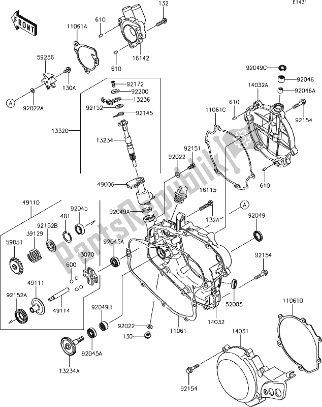 Alle onderdelen voor de 11-1engine Cover(s) van de Kawasaki KX 85-II 2019