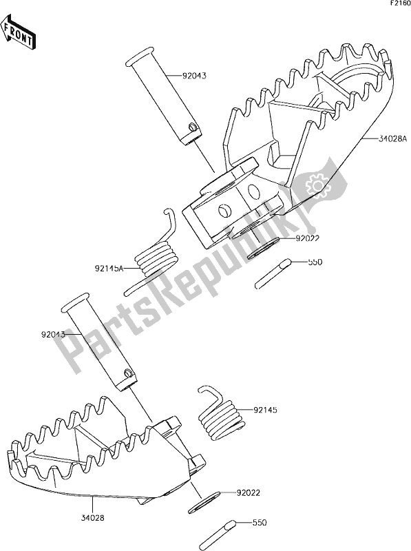 Tutte le parti per il 20 Footrests del Kawasaki KX 85-II 2019