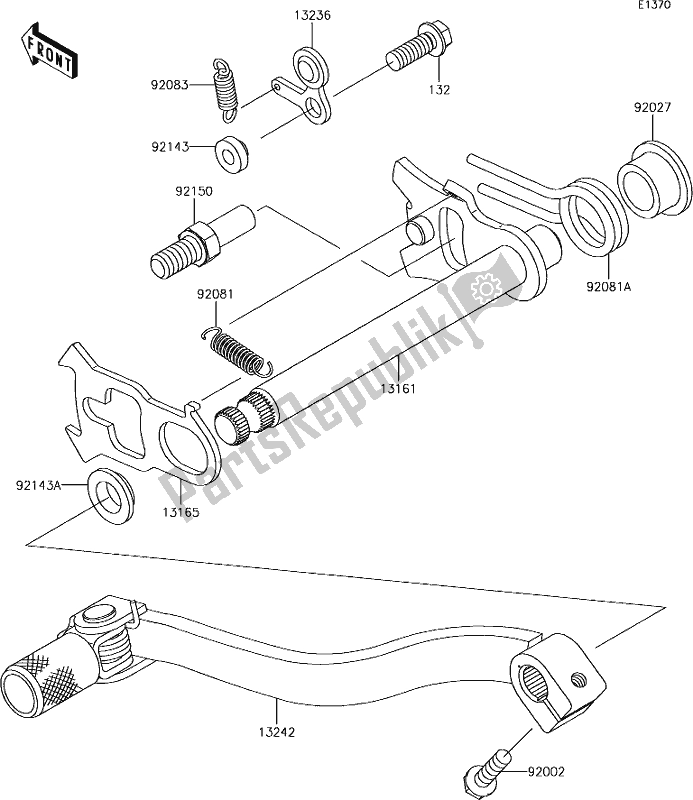 Tutte le parti per il 9 Gear Change Mechanism del Kawasaki KX 85-II 2019