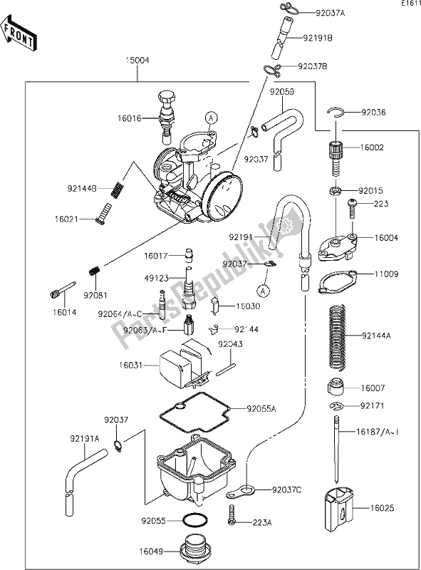 All parts for the 12 Carburetor of the Kawasaki KX 85-II 2020