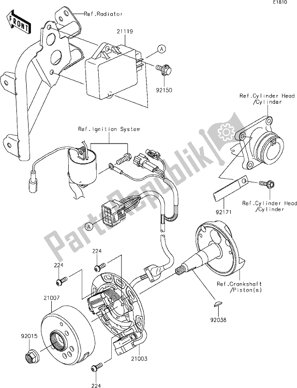 All parts for the 13 Generator of the Kawasaki KX 85-II 2020
