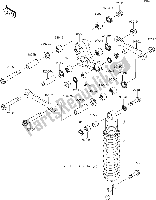 All parts for the 19 Suspension of the Kawasaki KX 85-II 2020