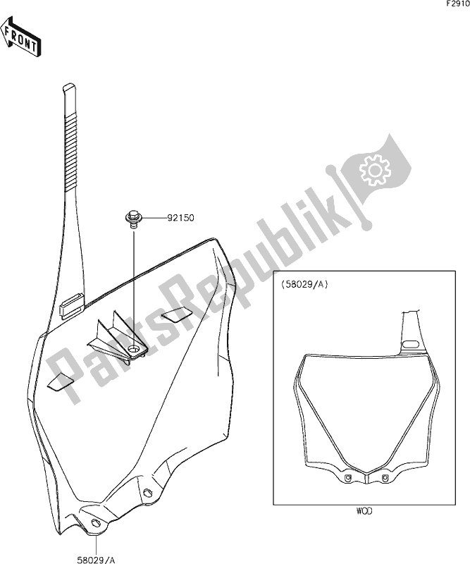 All parts for the 42 Accessory of the Kawasaki KX 85-II 2020
