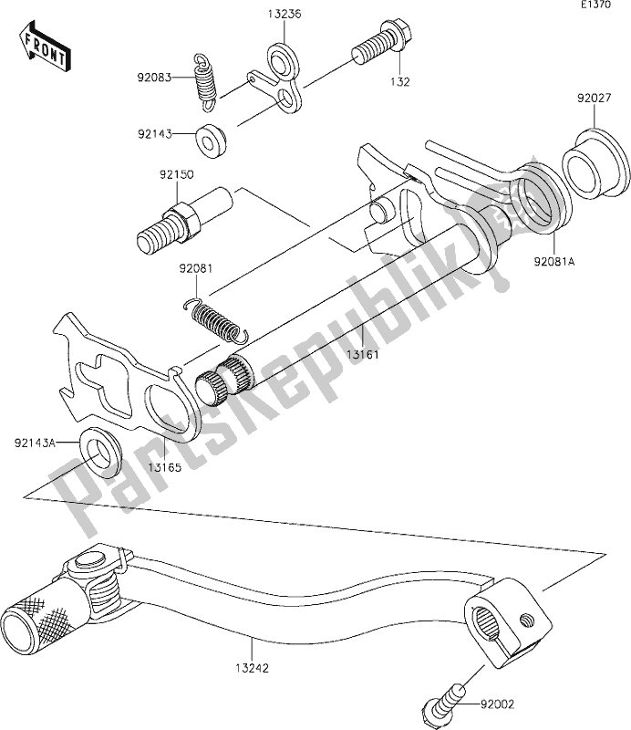 Tutte le parti per il 9 Gear Change Mechanism del Kawasaki KX 85-II 2020